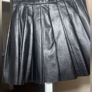Black pleated leather skirt- never worn